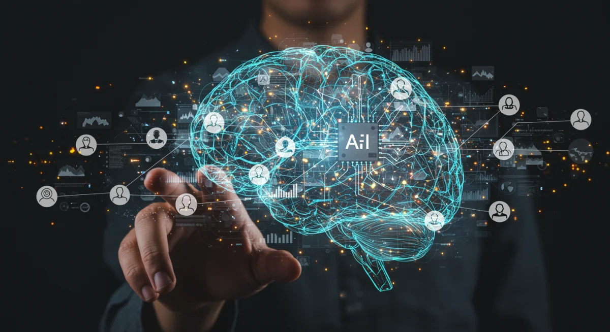 AI analyzing customer data for personalized e-commerce strategies.