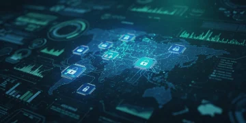 AI-powered cybersecurity dashboard analyzing US enterprise data for threats