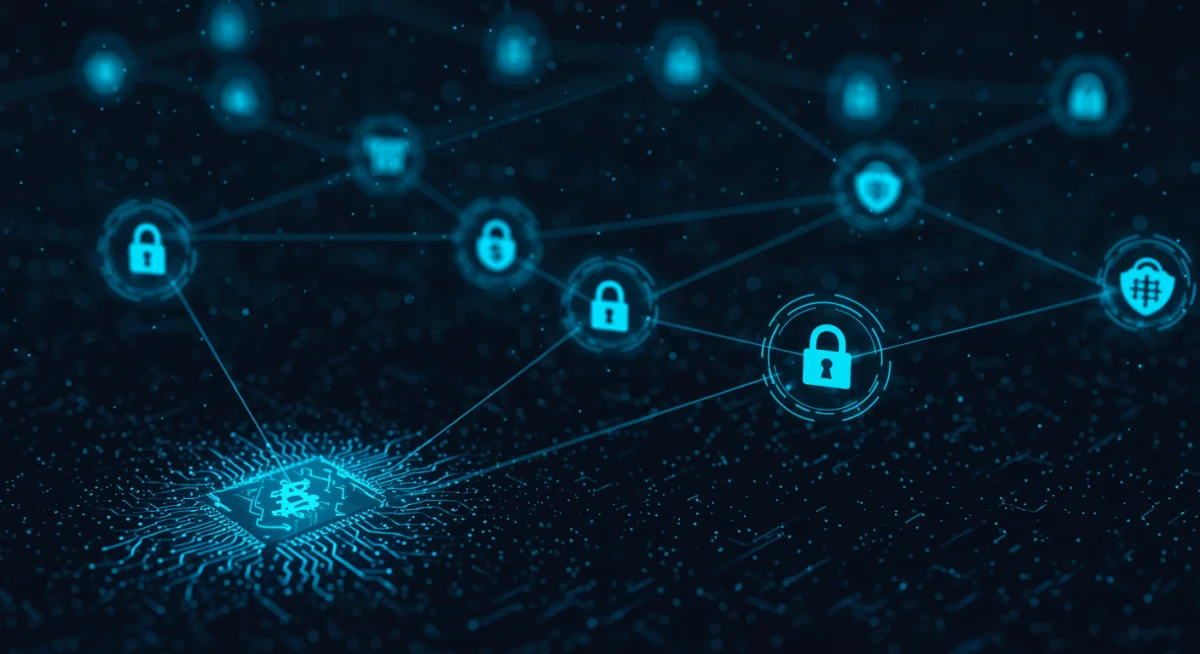 Secure data network illustrating AI fraud detection in finance.