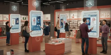 AI-powered personalized shopping experience in a modern US retail store