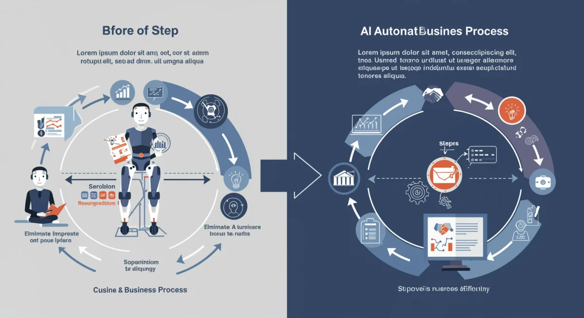 Infographic demonstrating AI process automation's impact on efficiency