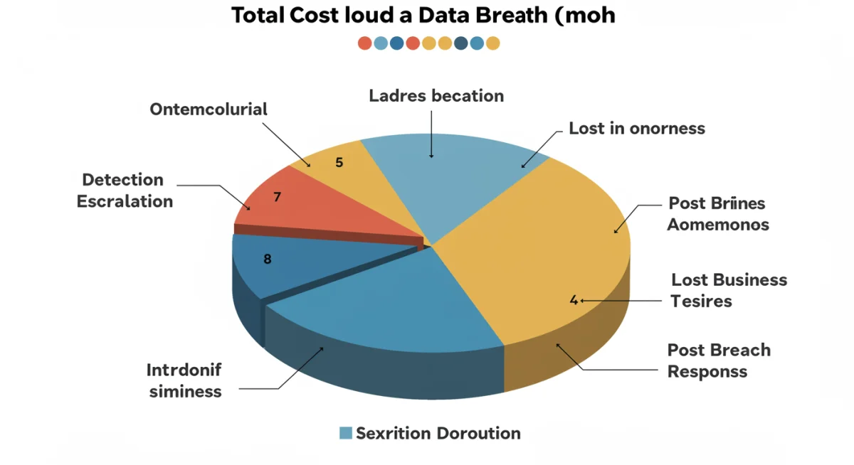 Infographic detailing the breakdown of data breach costs, including detection, notification, and lost business.