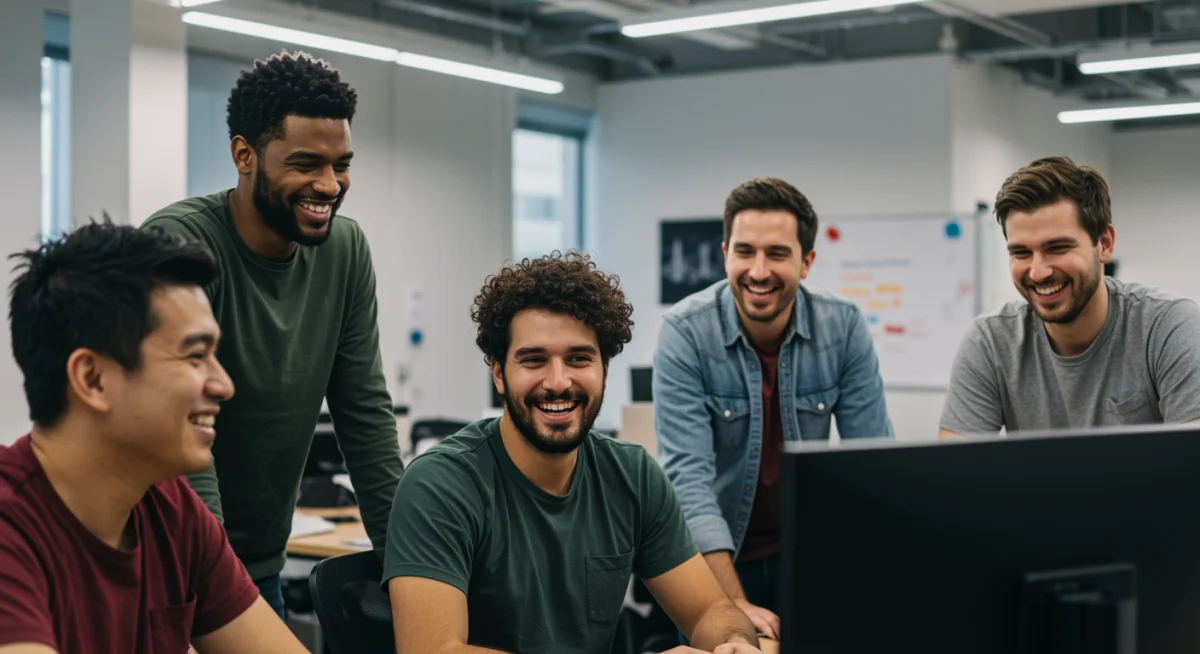 Collaborating US developers in a positive work environment