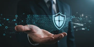 Digital privacy shield protecting data with U.S. federal regulations overlay