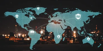 Global supply chain network with digital security overlay