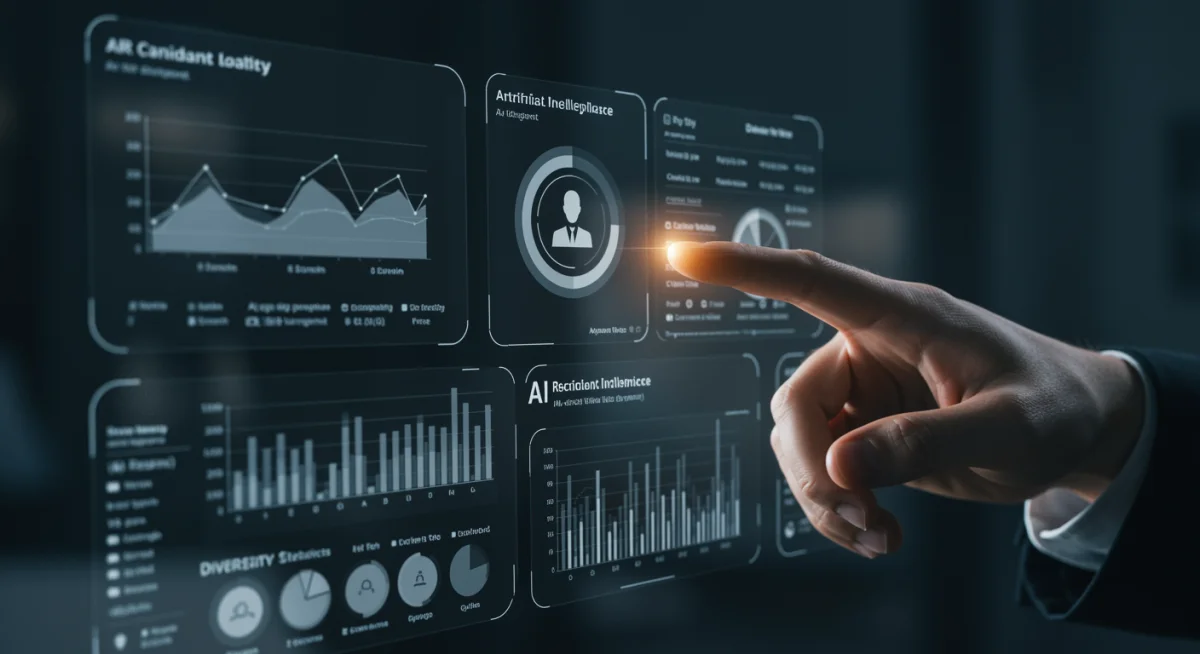 HR analytics dashboard showing AI impact on time-to-hire and candidate quality