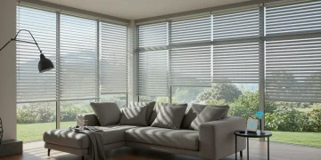 Smart Blinds & Shades: 10% Better Temperature & Privacy by 2025 Modern living room with smart blinds optimizing light and privacy