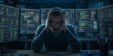 Tech Burnout: 3 Strategies for US Devs in 2025 Stressed US developer facing tech burnout in 2025