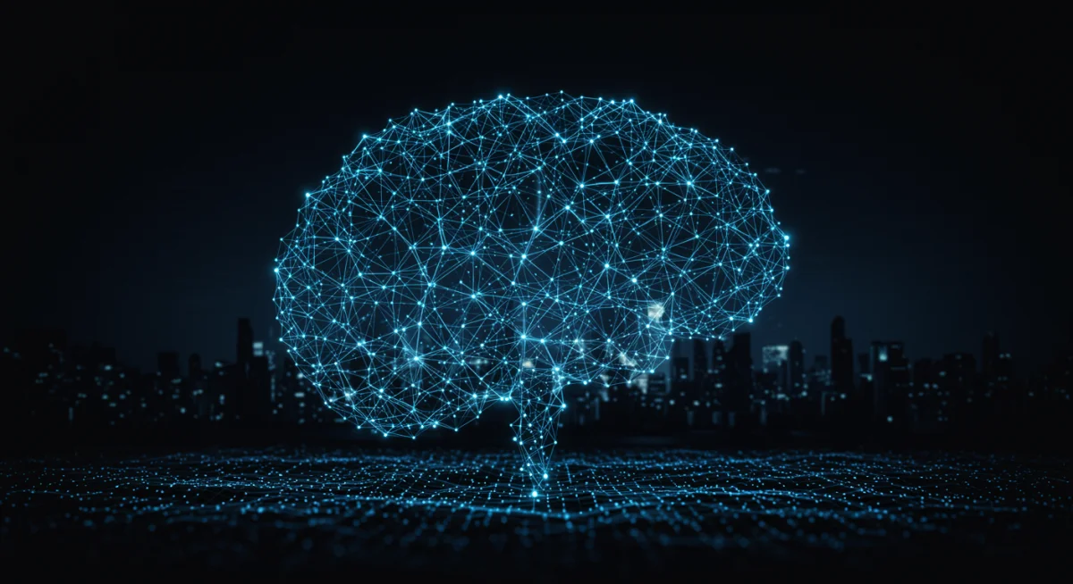 Abstract representation of interconnected professional network and knowledge sharing in tech.