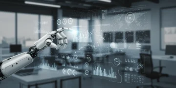 AI-driven automation optimizing business operations for efficiency gains post-2025