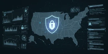 AI-powered cybersecurity dashboard showing threat detection and ROI metrics for U.S. enterprises.