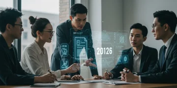 Professionals analyzing generative AI regulations and legal documents