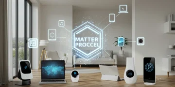 Smart home devices seamlessly connected with Matter Protocol logo