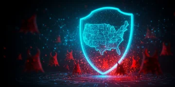 AI-powered digital shield protecting US data from cyber threats in 2026