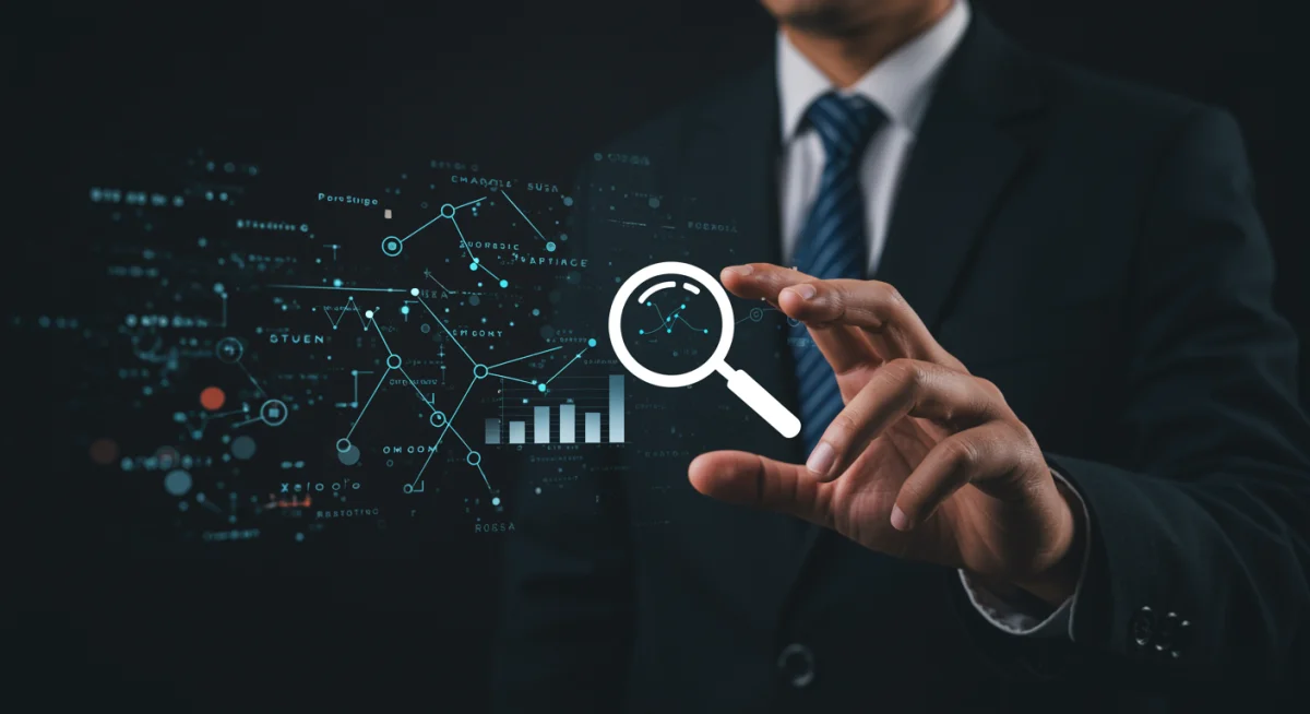 AI analyzing market data for strategic business insights