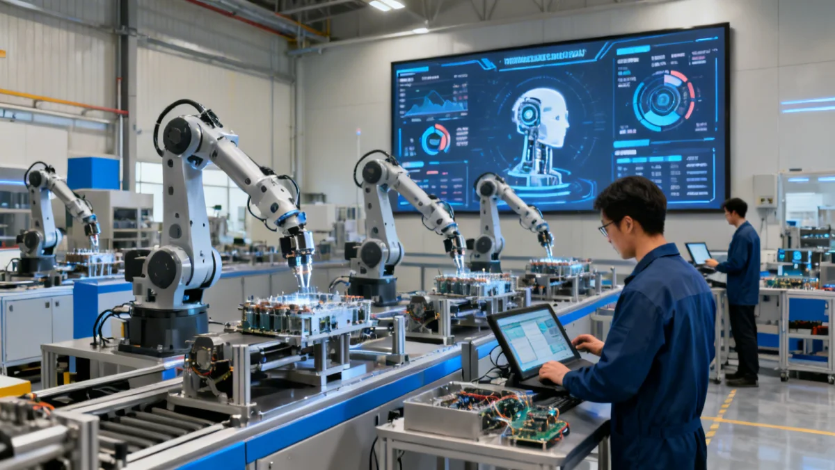 Robotics and humans collaborating in a smart factory for enhanced efficiency